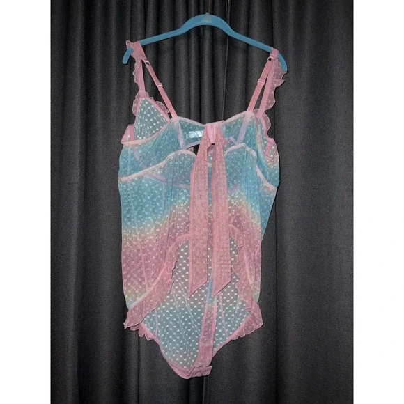 Torrid HEART MESH RUFFLE BODYSUIT Size 4X NWT - Picture 3 of 6